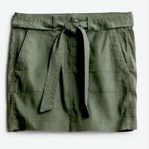 Lenora tie-front skirt in olive green Petite size 4/27